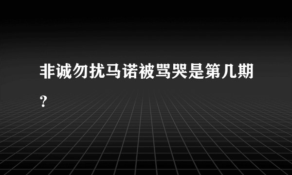 非诚勿扰马诺被骂哭是第几期？
