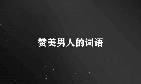 赞美男人的词语