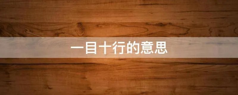 一目十行的意思