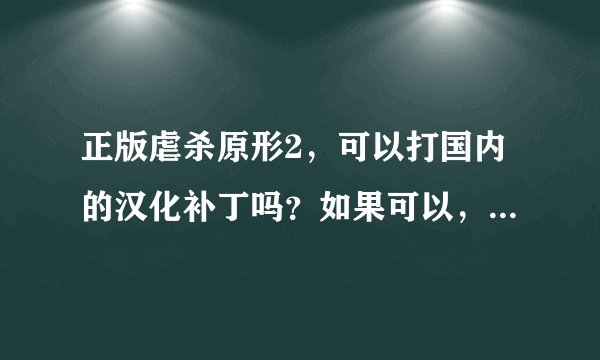 正版虐杀原形2，可以打国内的汉化补丁吗？如果可以，打完以后有什么注意事项吗？（有人说打完以后动视会封