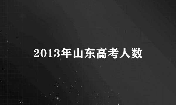 2013年山东高考人数