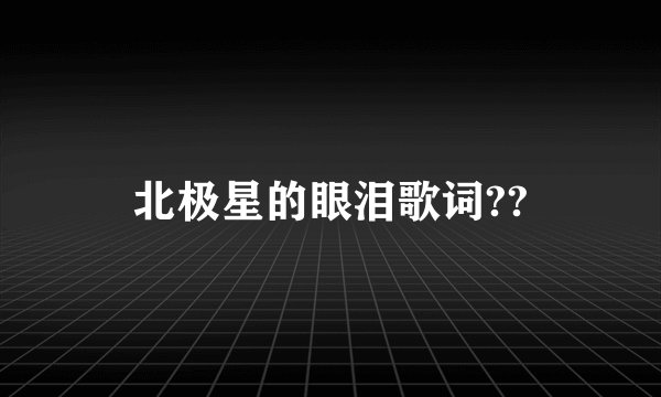 北极星的眼泪歌词??