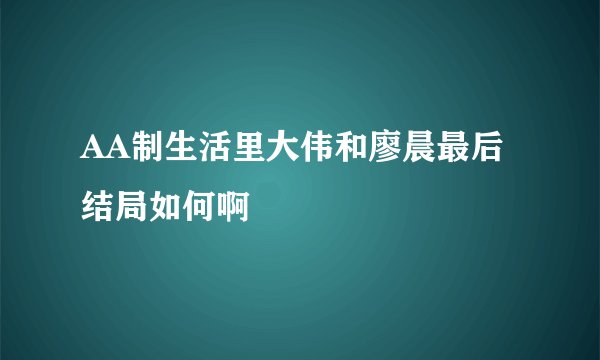 AA制生活里大伟和廖晨最后结局如何啊