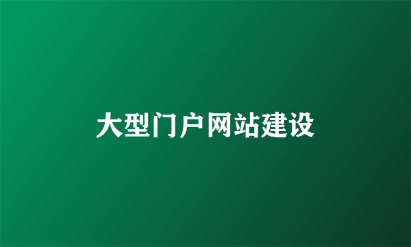 大型门户网站建设