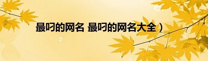 最叼的网名 最叼的网名大全）