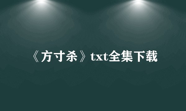 《方寸杀》txt全集下载