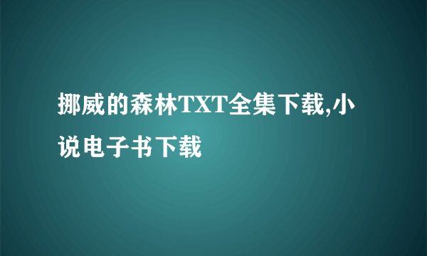 挪威的森林TXT全集下载,小说电子书下载
