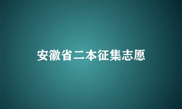 安徽省二本征集志愿