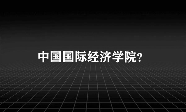 中国国际经济学院？