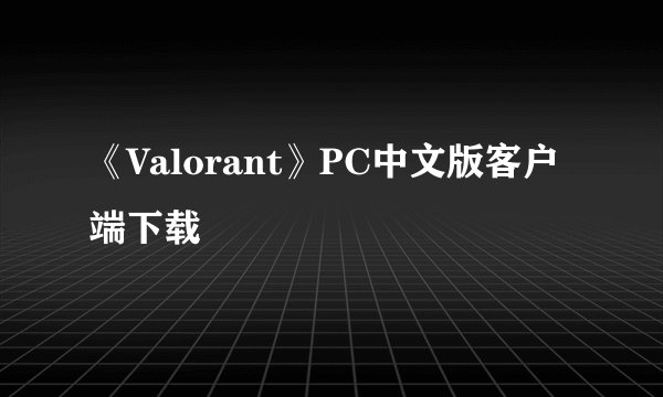 《Valorant》PC中文版客户端下载