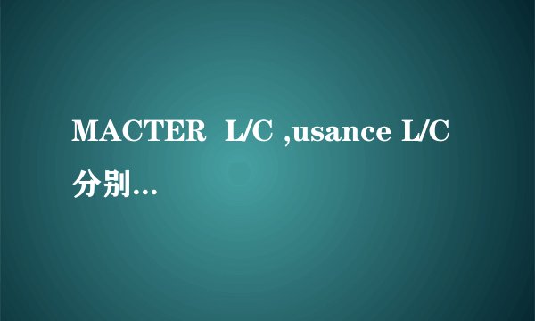 MACTER  L/C ,usance L/C分别是什么意思？