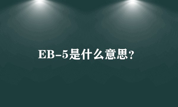 EB-5是什么意思？