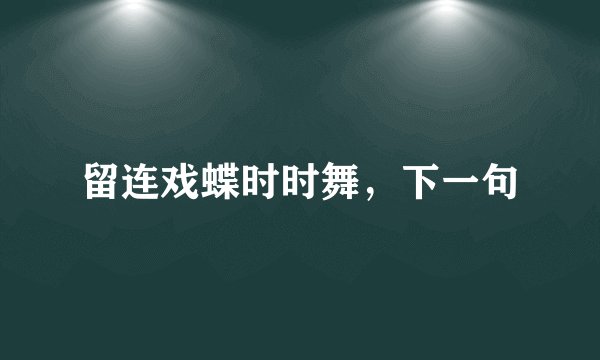 留连戏蝶时时舞，下一句