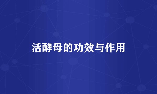 活酵母的功效与作用