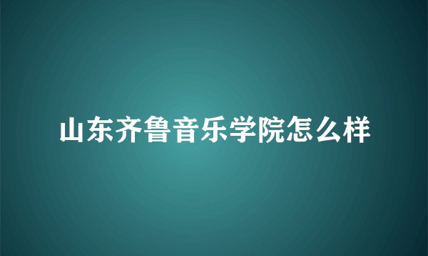 山东齐鲁音乐学院怎么样