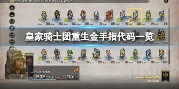 《皇家骑士团重生》NS作弊码有哪些？金手指代码一览