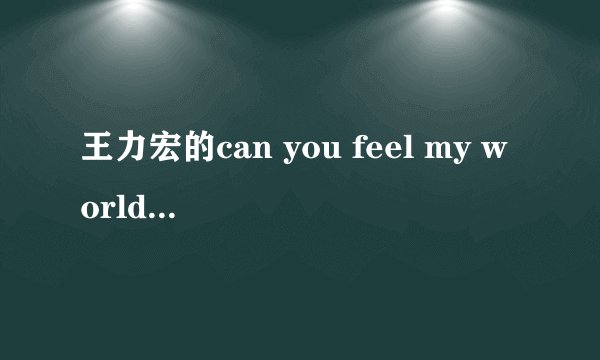 王力宏的can you feel my world歌词意思
