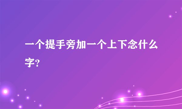 一个提手旁加一个上下念什么字？