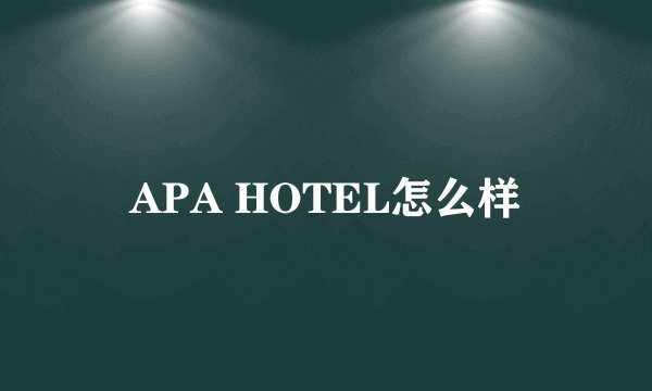 APA HOTEL怎么样