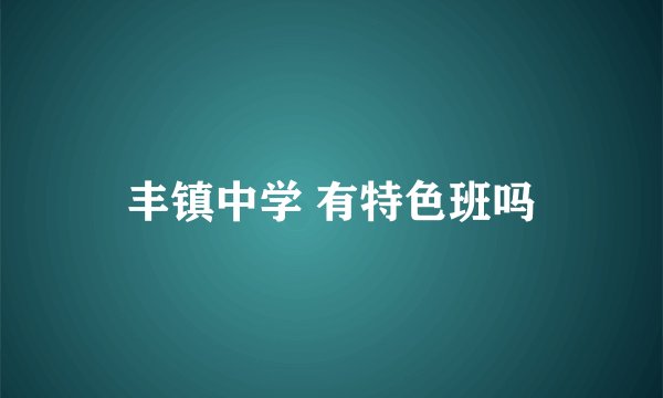 丰镇中学 有特色班吗