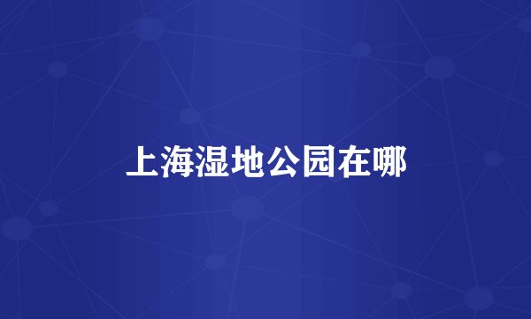 上海湿地公园在哪