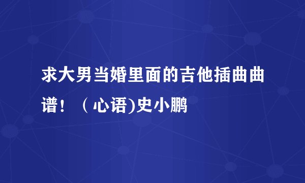 求大男当婚里面的吉他插曲曲谱！（心语)史小鹏