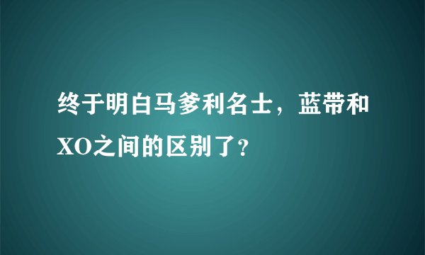 终于明白马爹利名士，蓝带和XO之间的区别了？