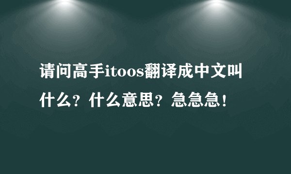 请问高手itoos翻译成中文叫什么？什么意思？急急急！