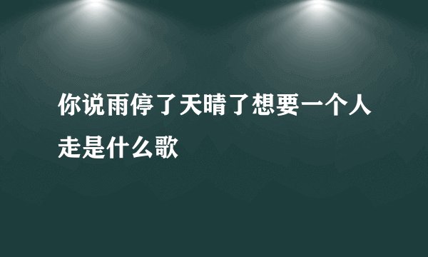 你说雨停了天晴了想要一个人走是什么歌