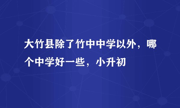 大竹县除了竹中中学以外，哪个中学好一些，小升初