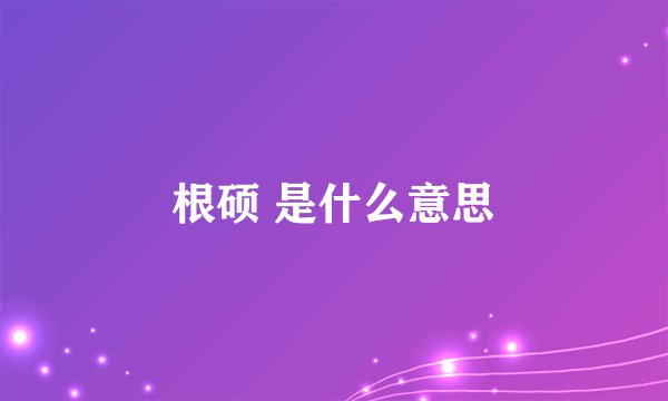 根硕 是什么意思