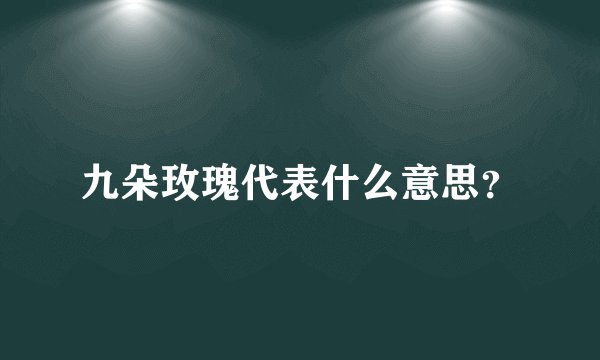 九朵玫瑰代表什么意思？