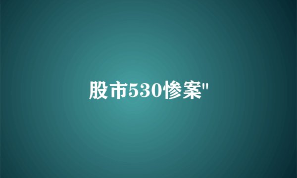 股市530惨案
