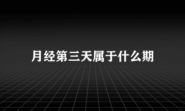 月经第三天属于什么期