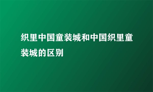 织里中国童装城和中国织里童装城的区别