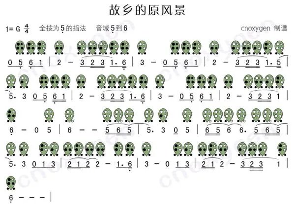 故乡的原风景用六孔陶笛能吹吗？还有曲谱怎么看啊。我只会看有图的那种啊。