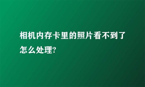 相机内存卡里的照片看不到了怎么处理?