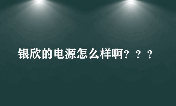 银欣的电源怎么样啊？？？