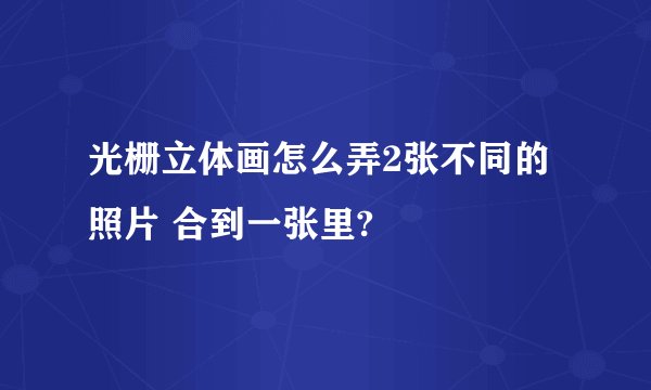 光栅立体画怎么弄2张不同的照片 合到一张里?