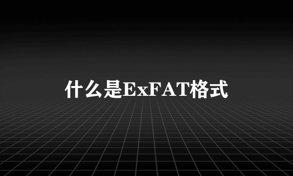 什么是ExFAT格式