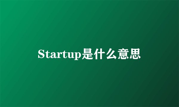 Startup是什么意思