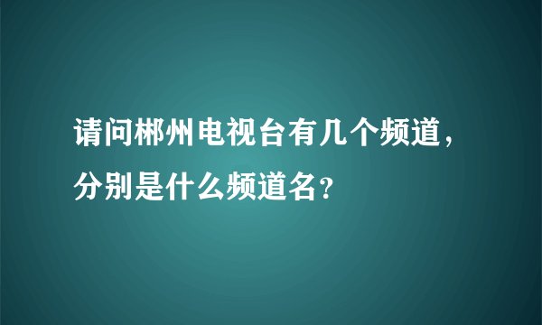 请问郴州电视台有几个频道，分别是什么频道名？