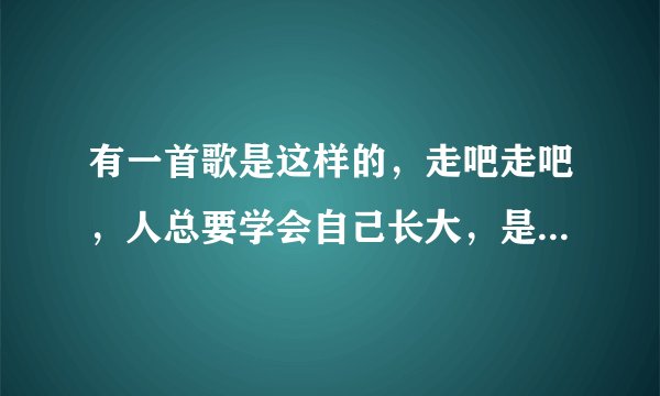 有一首歌是这样的，走吧走吧，人总要学会自己长大，是什么歌！