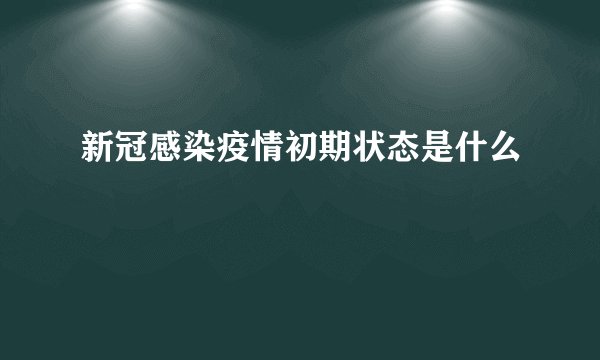 新冠感染疫情初期状态是什么